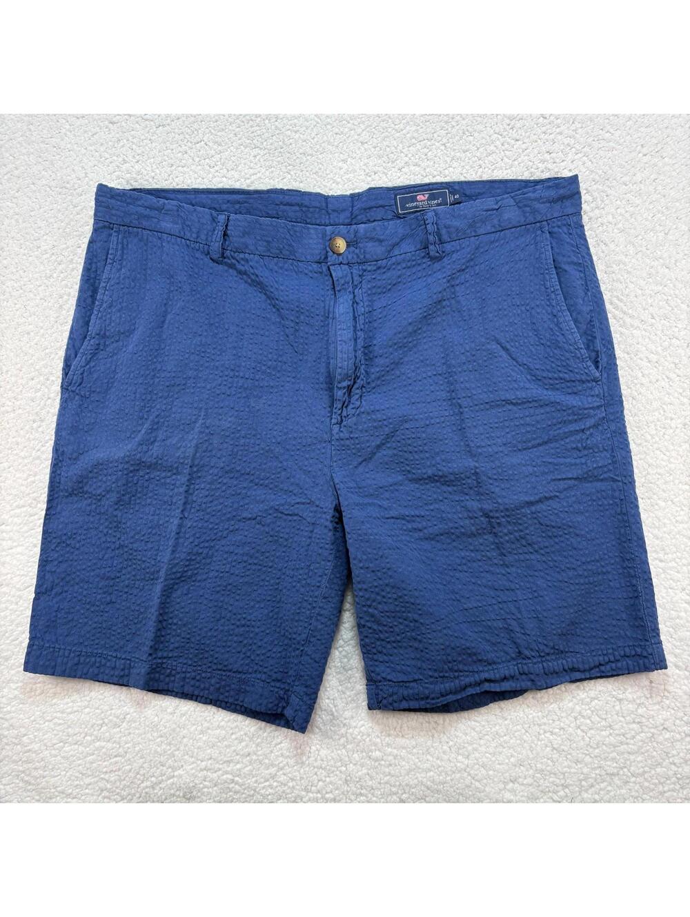 Vineyard Vines Shorts 40 Blue Textured Mens Casual Summer Classic